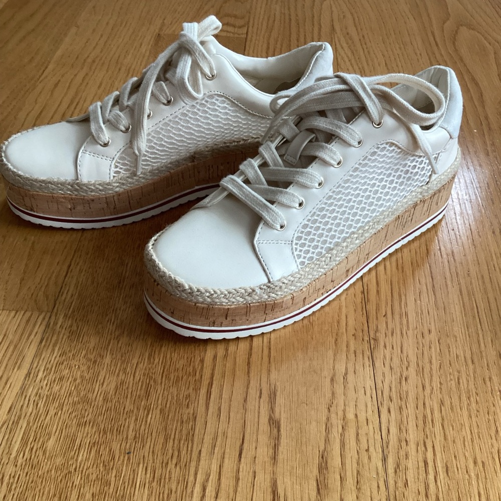 Women’s White Platform Espadrille Sneakers